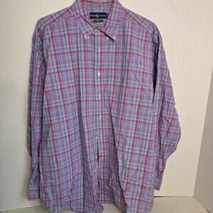 Ralph Lauren MULTI COLOR pattern button up dress shirt Classic Fit 17 1/2 32/33